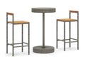 Ensemble de bar jardin 3 pcs gris poly rotin/ bois massif Zensova NXPQ00545