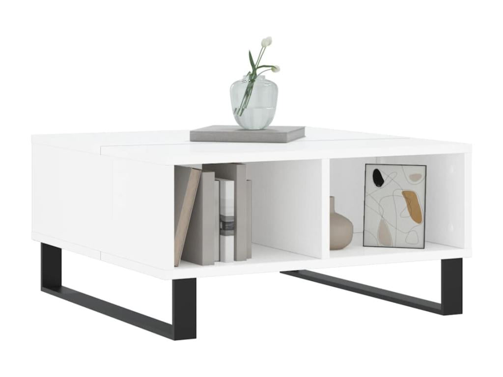 Table basse blanc brillant 60x60x30 cm Zensovaingénierie ITDN82753