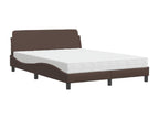Lit avec matelas marron 140x200 cm similicuir FIPX11177