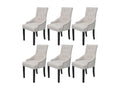 Chaises de salle à manger 6 pcs Gris crème Tissu OBKI36489