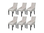 Chaises de salle à manger 6 pcs Gris crème Tissu OBKI36489