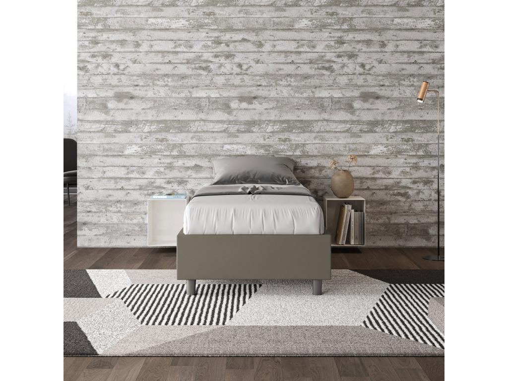 Lit Zensova avec Zensova capitonné 80x190 Zensova simili cuir cappuccino JHJP71305