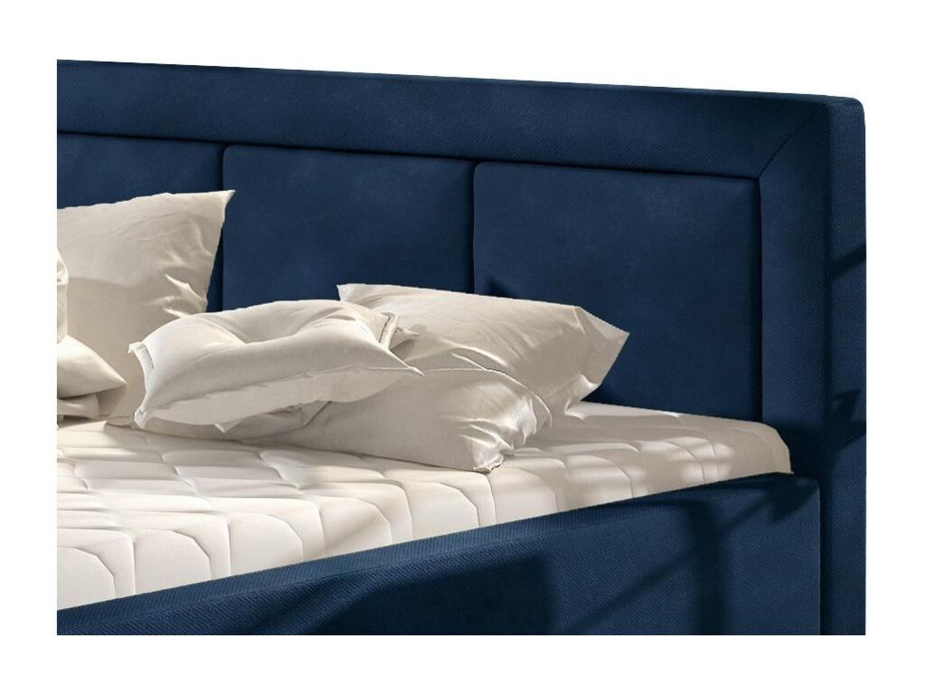 Lit coffre velours bleu grand carré capitonné Lumenao-180x200 XIHG93539