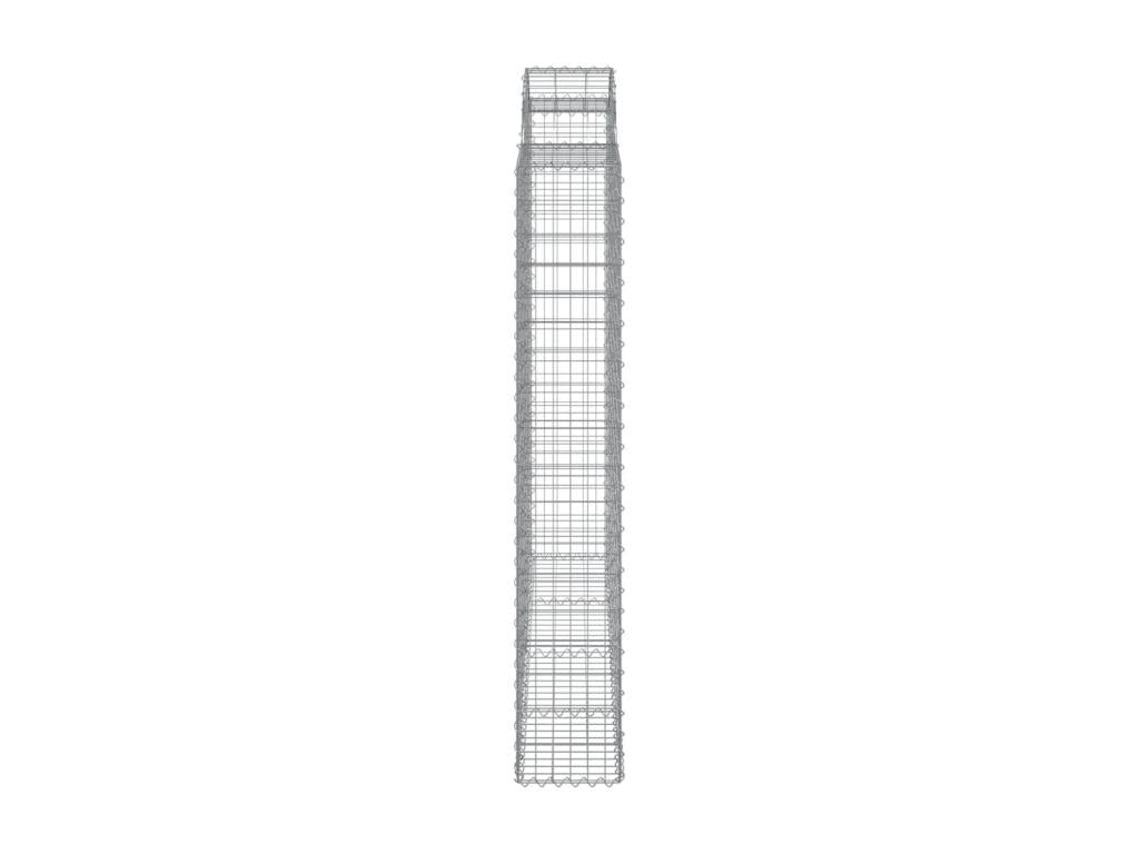 Paniers à gabions arqués 10 pcs 200x50x180-200 Fer galvanisé GULH25643