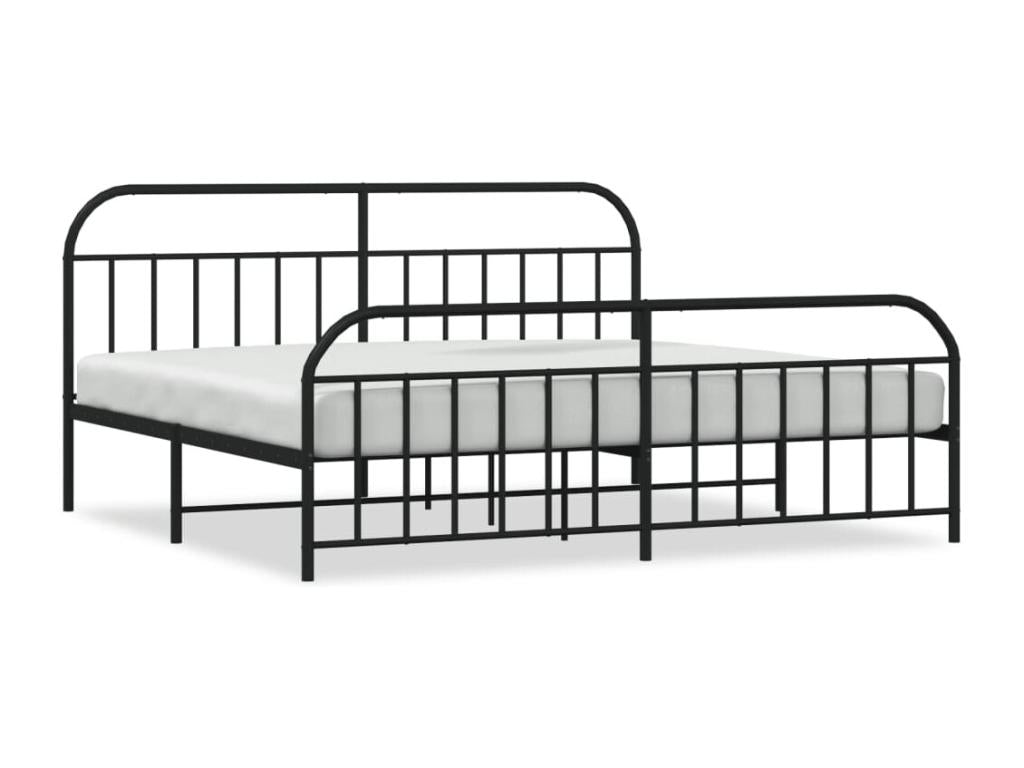 Cadre de lit métal sans matelas avec pied de lit Zensova 200x200cm KBRM31690