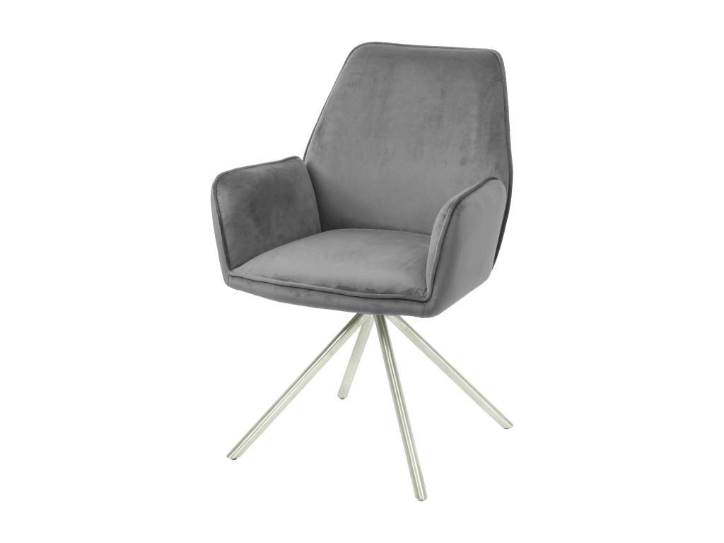 Chaise de salle à manger Zensova-G67 gris foncé inox KWVG48414