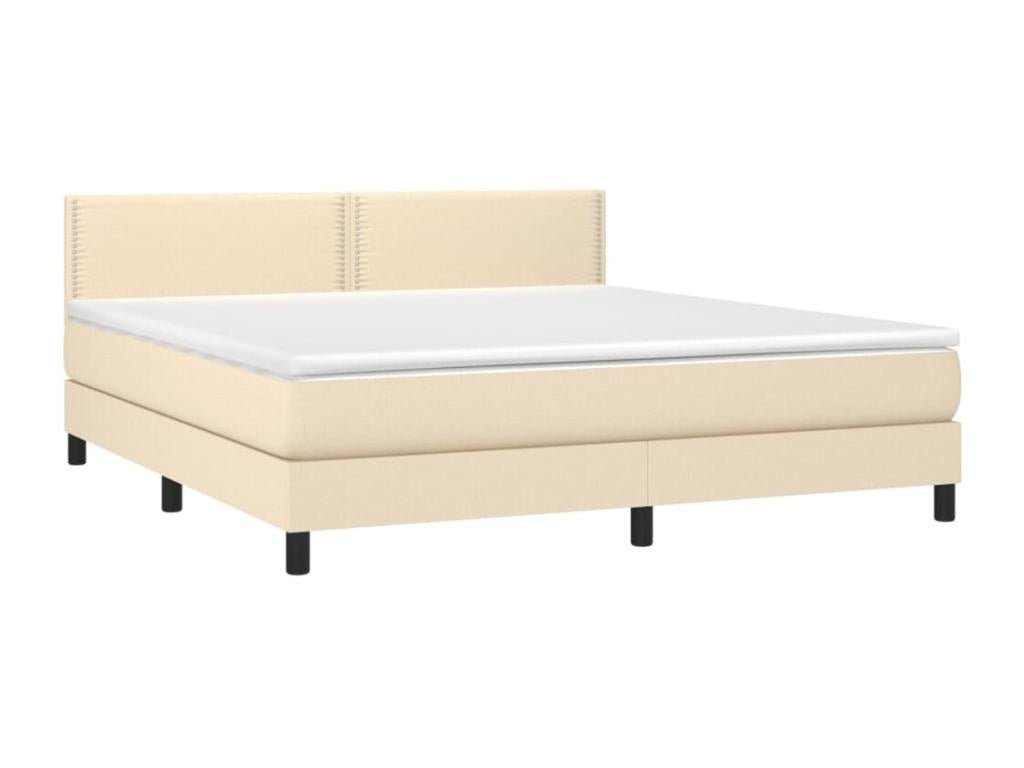 Lit à sommier tapissier avec matelas Crème 160x200 cm Tissu FANT38538