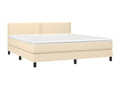 Lit à sommier tapissier avec matelas Crème 160x200 cm Tissu FANT38538