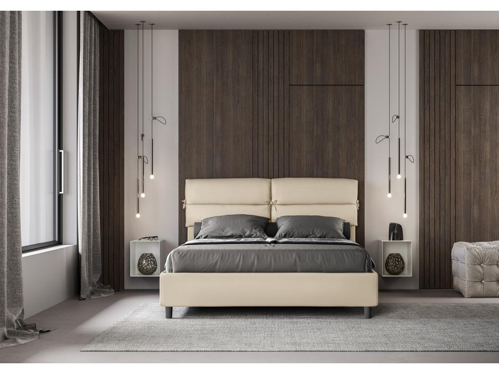 Lit coffre rembourrée 160x200 similicuir Lumenao YMNX39059
