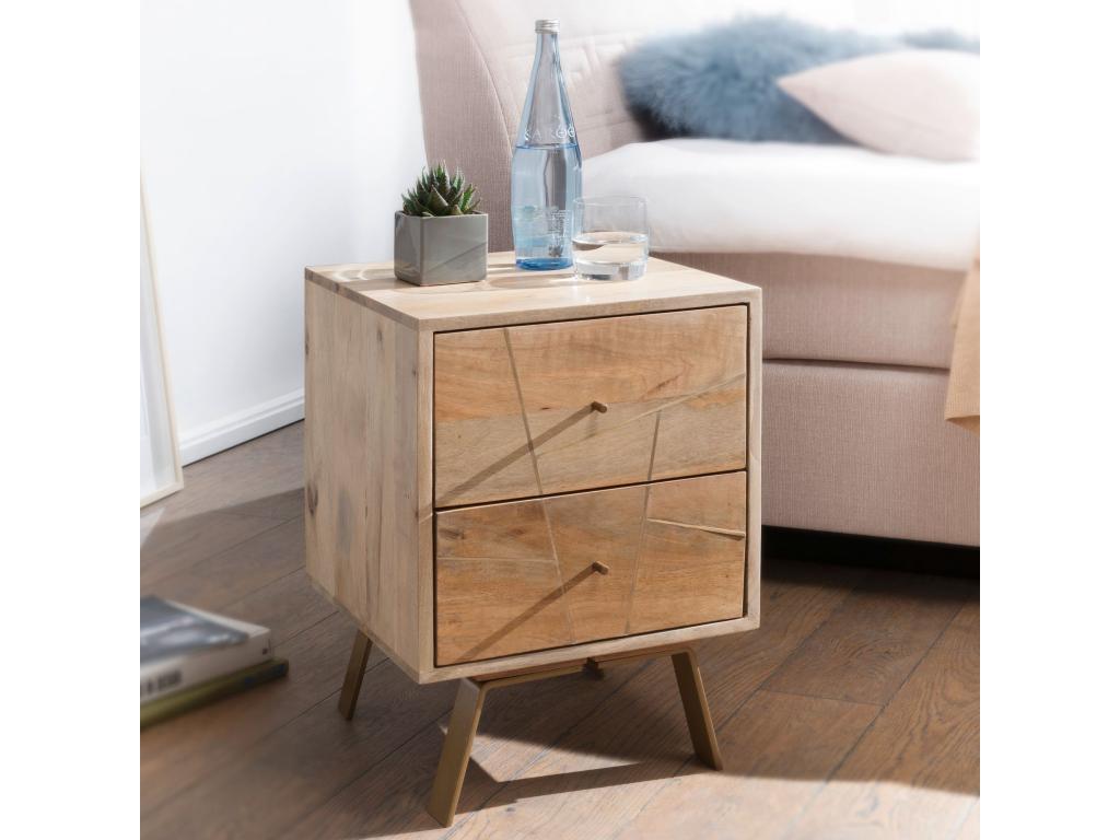 Table de chevet Bois Massif 40x56x40cm Table de nuit Table d'appoint ULHU67768