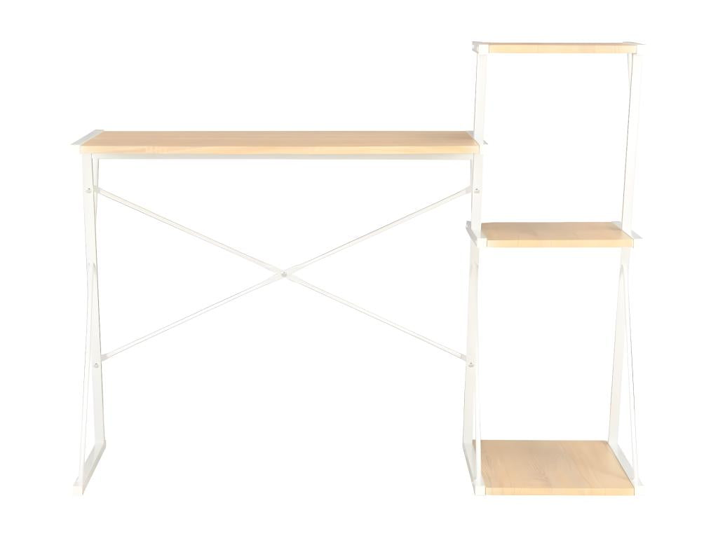 Bureau avec étagère Blanc et chêne 116x50x93 cm CKQA06796