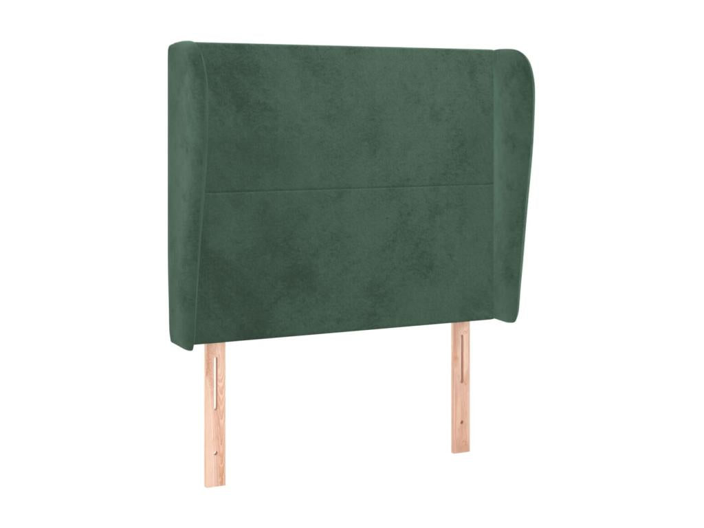 Tête de lit avec oreilles Vert foncé 83x23x118/ 128 cm Velours WSFQ32770
