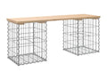 Banc de jardin design de gabion 103x31x42 cm bois massif de pin MZTS09403