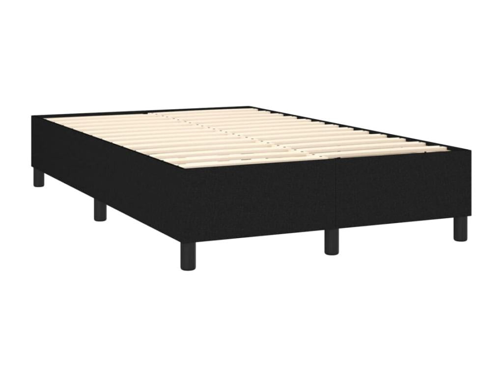 Sommier à Lumière de lit et matelas et LED Noir 120x200 cm Tissu EUDG95629