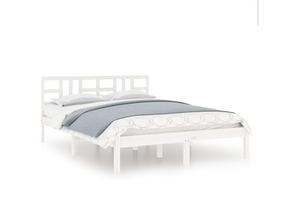 Cadre de lit sans matelas blanc 120x190 cm bois massif KXTT04609