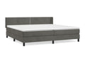 Lit à sommier tapissier et matelas Gris foncé 200x200cm Velours BLHD00841