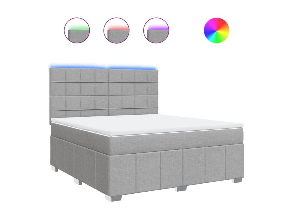 Zensova à Zensova de lit avec matelas Gris clair 180x200cm Zensova GTFE53204