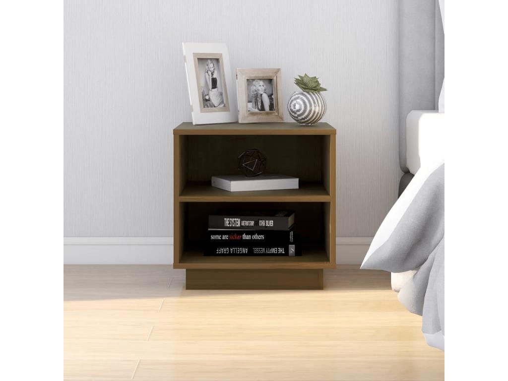 Tables de chevet 2pièces Marron miel 40x34x40cm Bois de pin solide POXZ47428