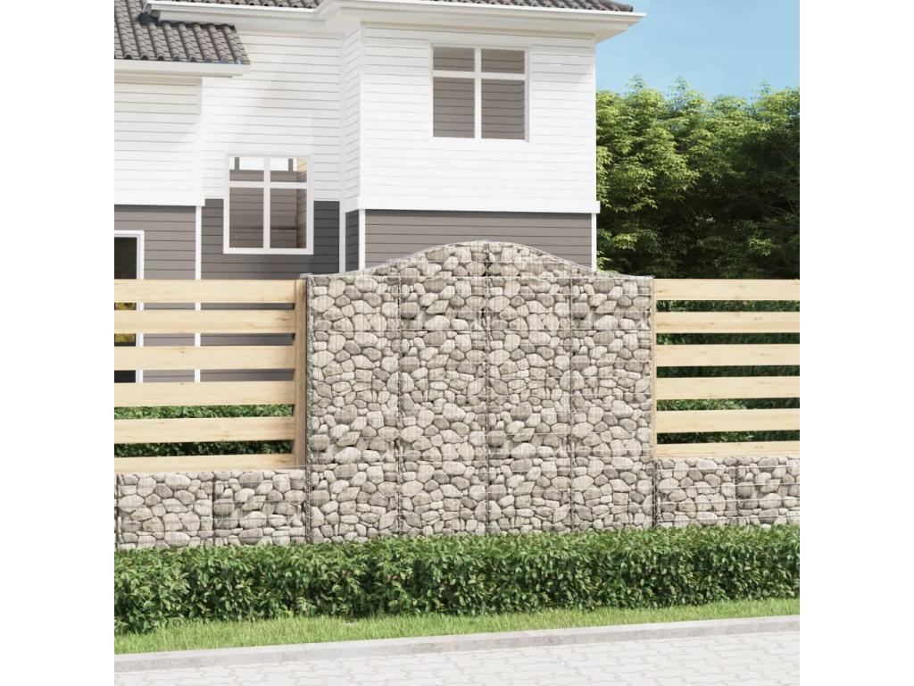 Panier de gabions arqué 200x30x180-200 Fer galvanisé MXAO54385