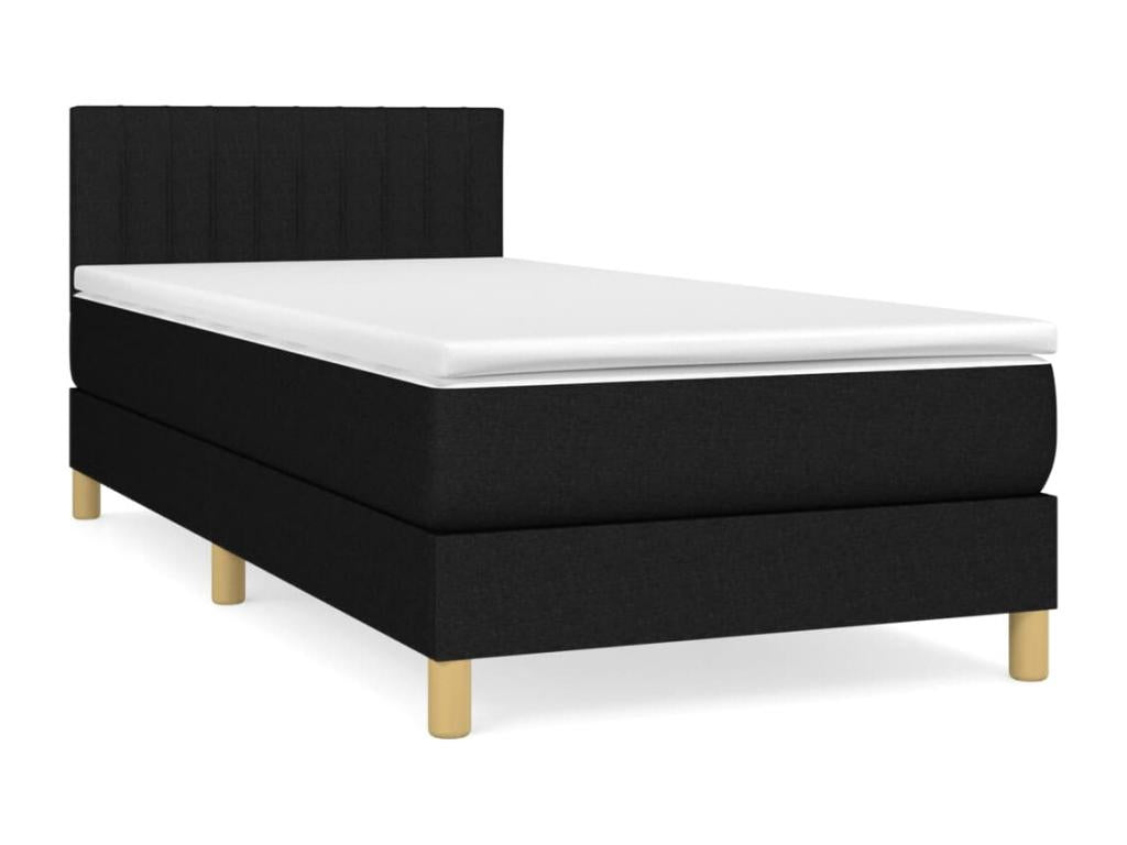 Lit à sommier tapissier avec matelas Noir 100x200 cm Tissu CNXY79276