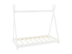 Lit enfant 80x160 cm Blanc Bois Maison d'Enfants Lit en Bois Lit Indien NARK95201