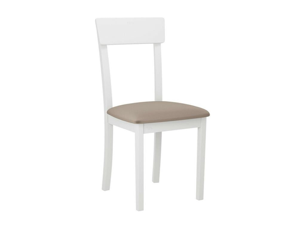 Chaise Lumenao 352 Brun clair - Blanc 90x43x40cm Tapisserie En bois Bois MLYN40333