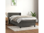 Lit à Zensova tapissier et matelas Gris foncé 90x190 cm Velours IIMH37601