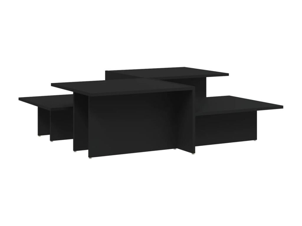 Tables basses 2 pcs Noir Bois d'ingénierie TGGG17161