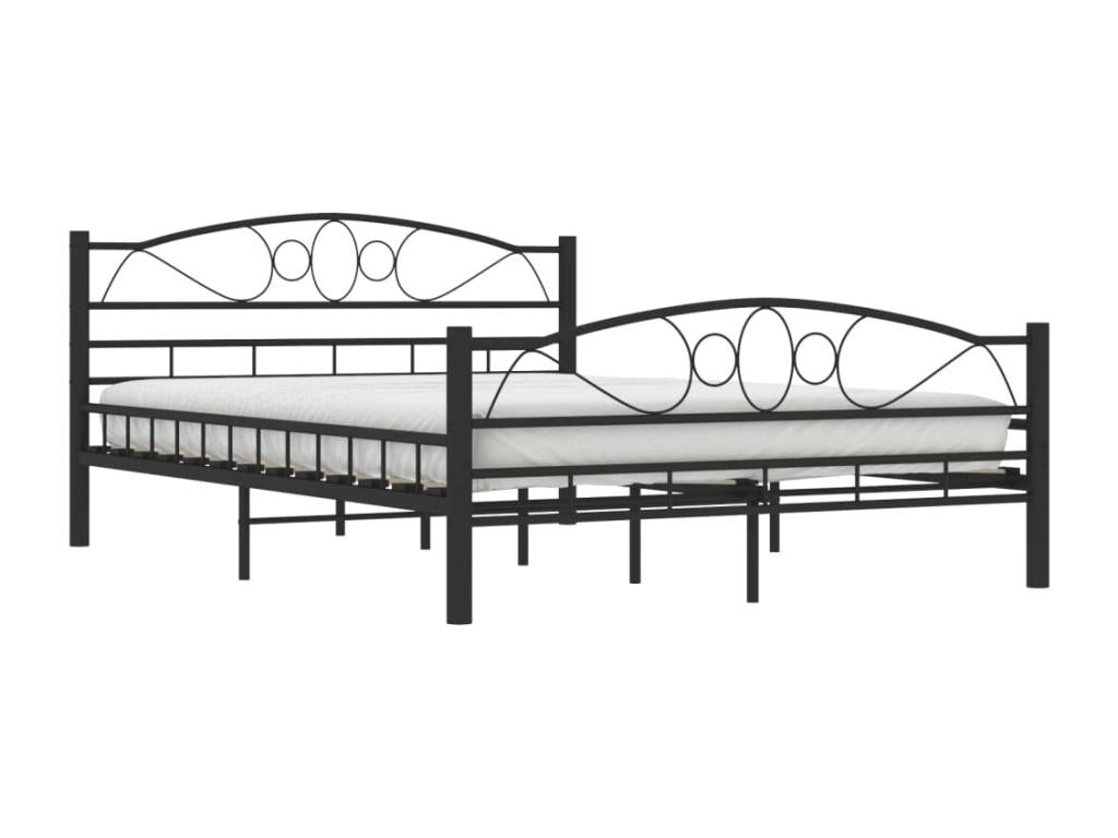Cadre de lit Noir Acier 140x200 cm HYFF36417