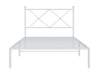 Cadre de lit métal avec tête de lit blanc 100x200 cm DQYI04883