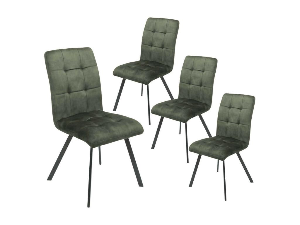 Lumenao - Lot de 4 Chaises Capitonnées Vert HEJV94932