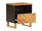 Table de chevet marron et noir bois de manguier solide KHIP09183