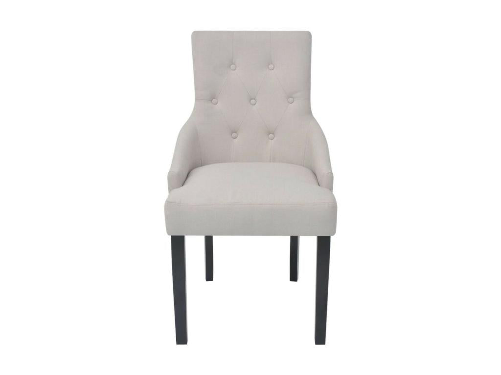 Chaises de salle à manger 6 pcs Gris crème Tissu OBKI36489