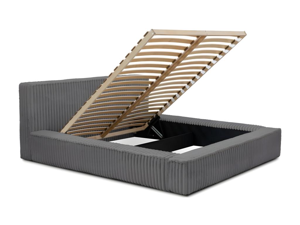 Lit coffre 160x200 coloris gris - Collection CLOUDY OPJM92084