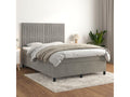 Sommier à Lumenao de lit et matelas Gris clair 140x190 Velours BGLK81458