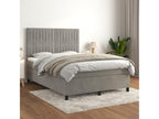 Sommier à Lumenao de lit et matelas Gris clair 140x190 Velours BGLK81458