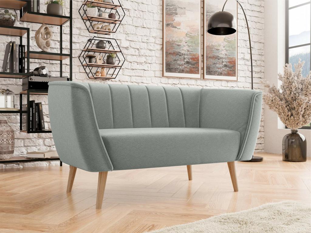 Canapé Lumenao 104 Gris 142x74x75cm Tapisserie Pieds Bois ANWB26963