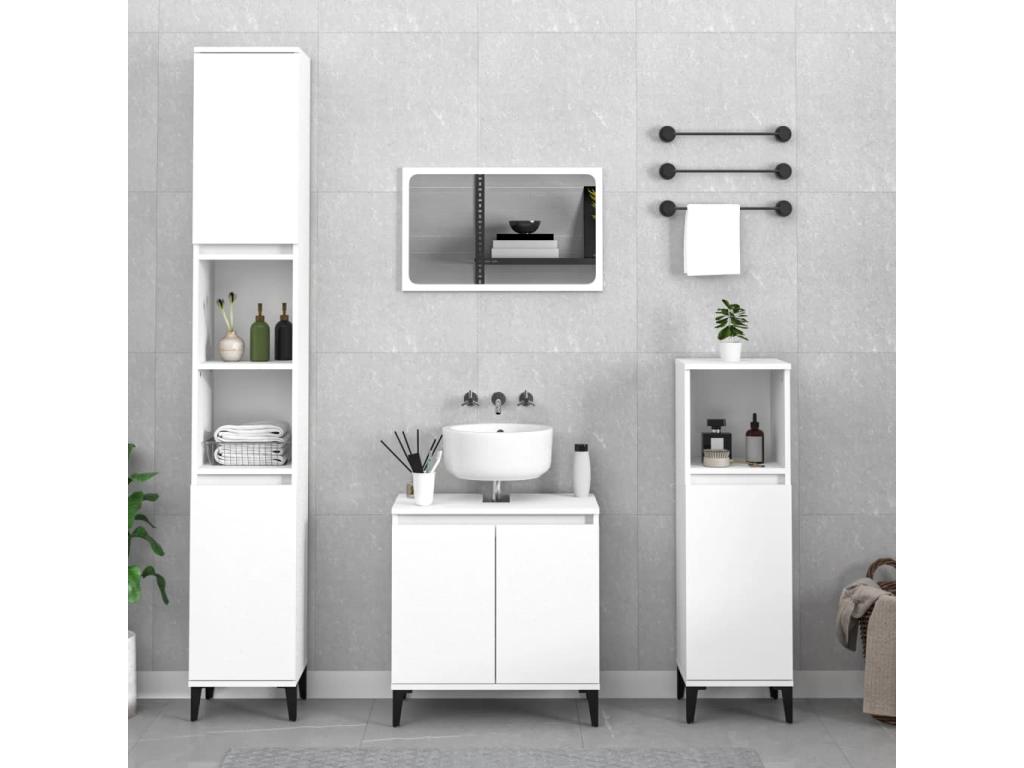 Ensemble de meubles salle de bain 3 pcs blanc Zensova ingénierie ELYC77842