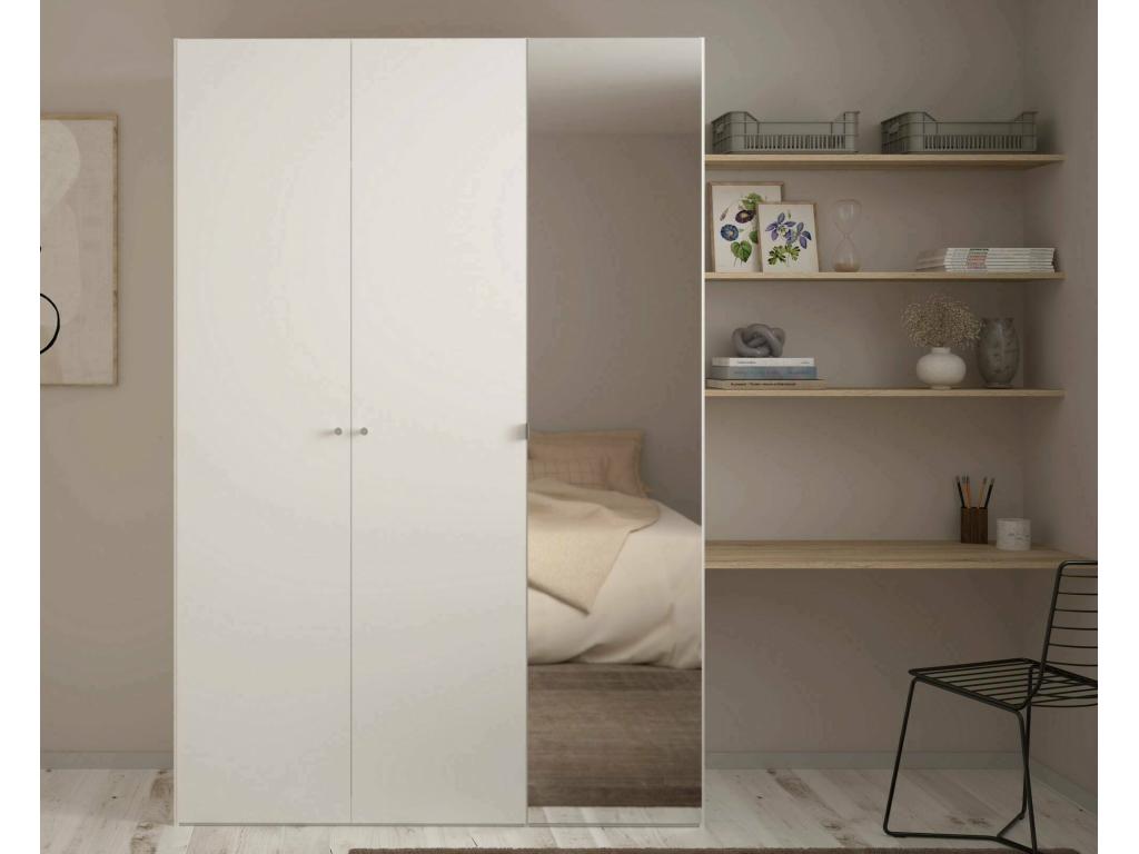 Armoire polyvalente à 2 portes Zensova Meubles multifonctionnels Casier à chaussures Support à chaussures pour armoire 150x60 h219 cm Blanc WGWR19013