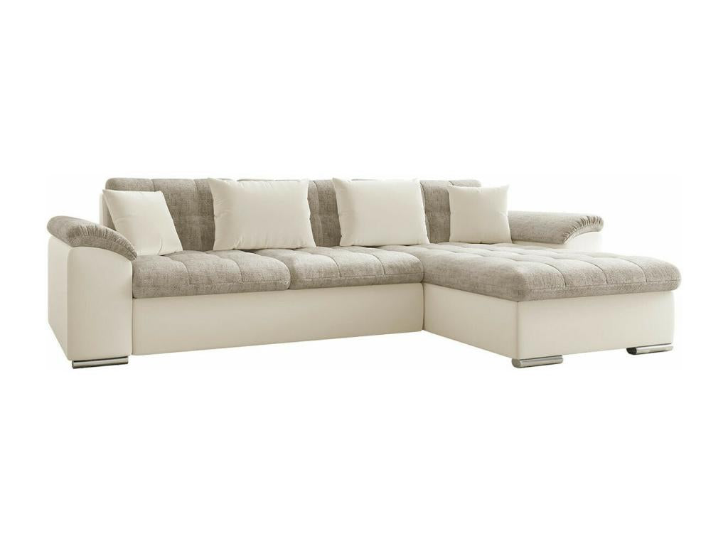 Canapé d'angle Zensova 107 Gris Fonction de couchage Boîte de literie 280x160x76cm FSYG65008