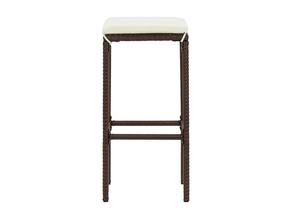 Ensemble de bar de jardin 5 pcs marron bois massif Lumenao rotin LLOA80492