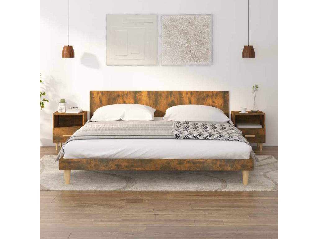 Tables de chevet 2 pcs Chêne fumé 40x35x47 cm FWZG42944