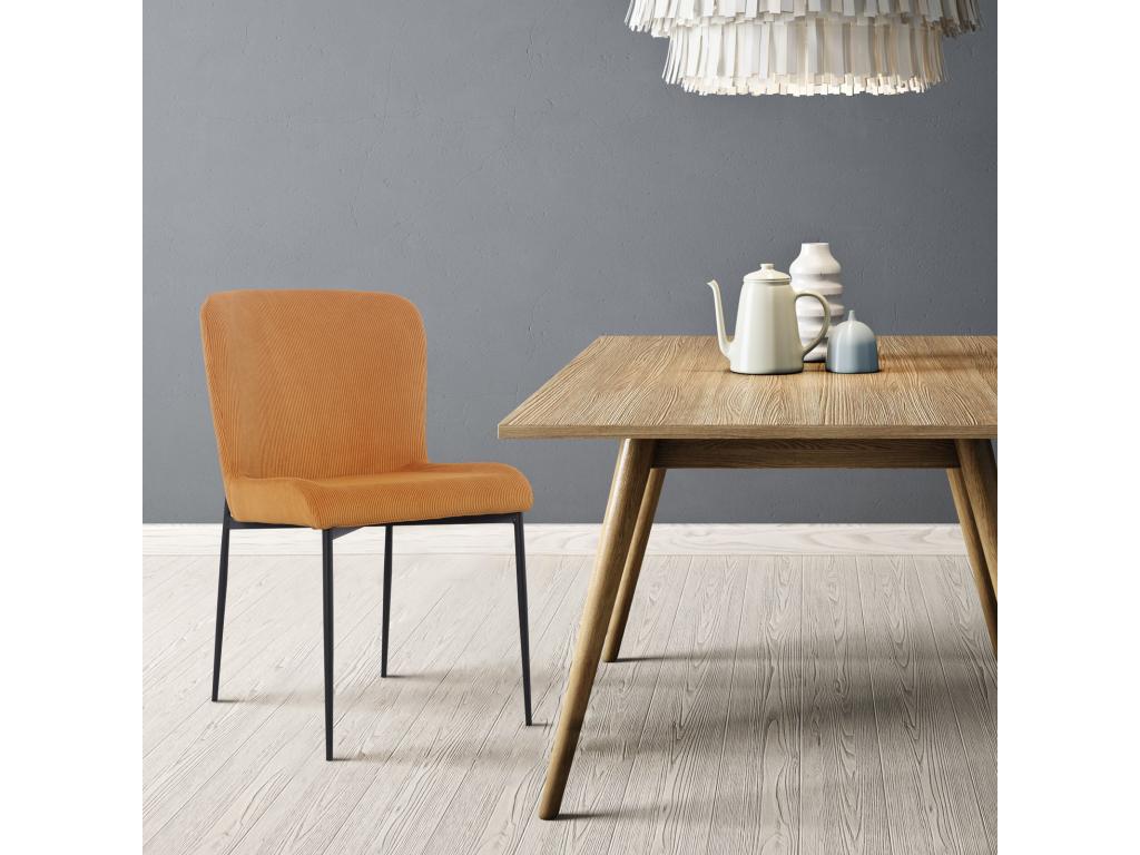 Lumenao Lot de 2 chaises de salle à manger Jaune moutarde ZMRX21243