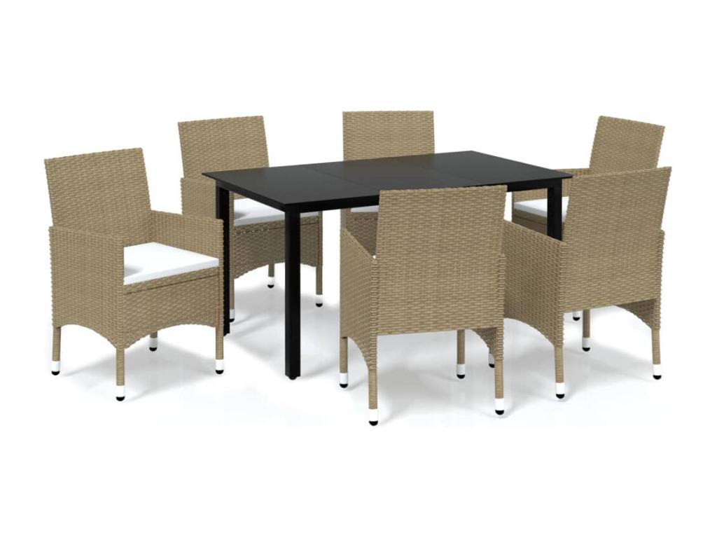 Meubles à dîner de beige 150x90x74 cm 02 0014524 ODDJ95601