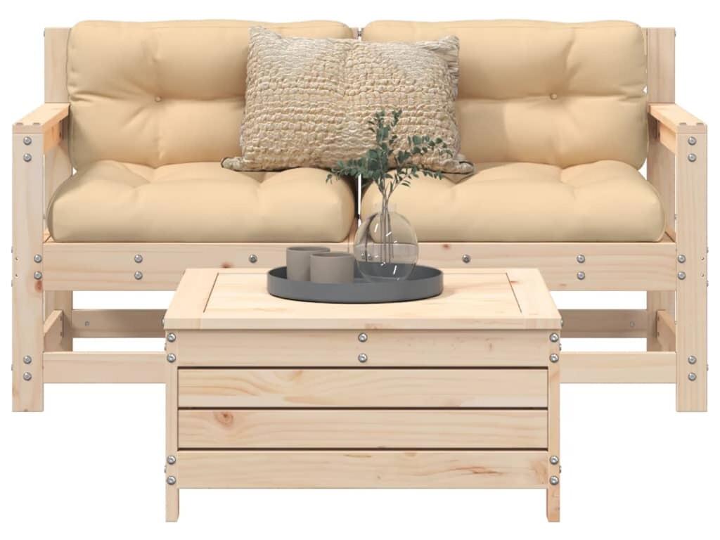 Salon de jardin 3 pcs bois de pin massif OGWG22266