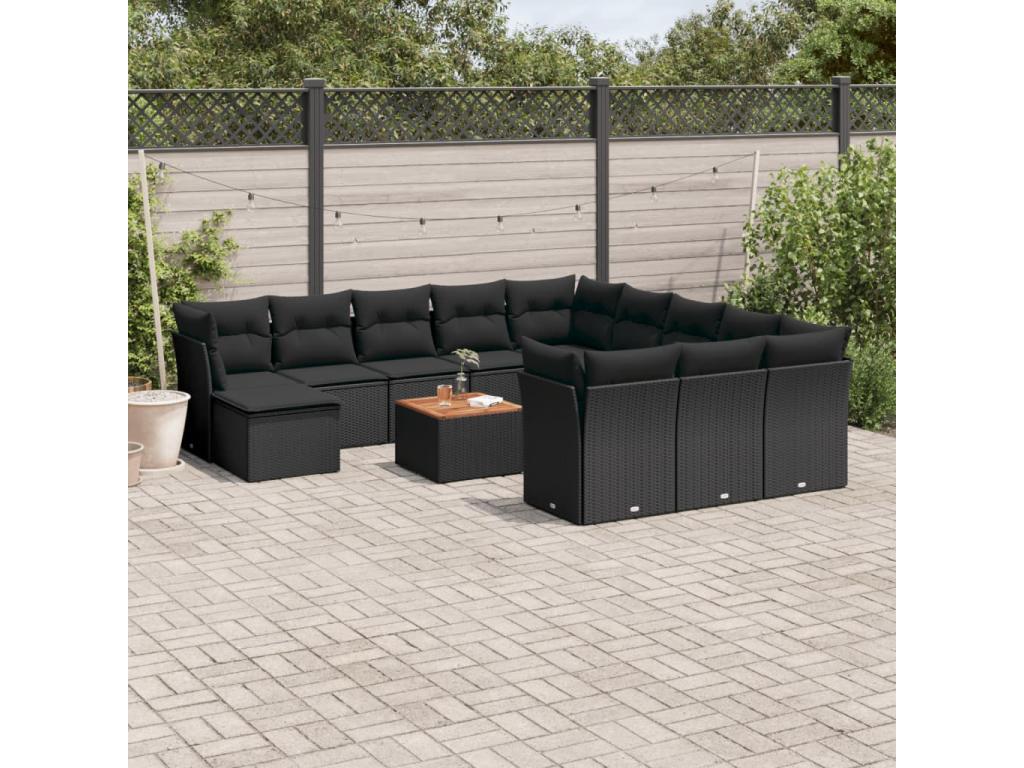 Salon de jardin avec coussins 13 pcs Zensova résine tressée RUAF08574