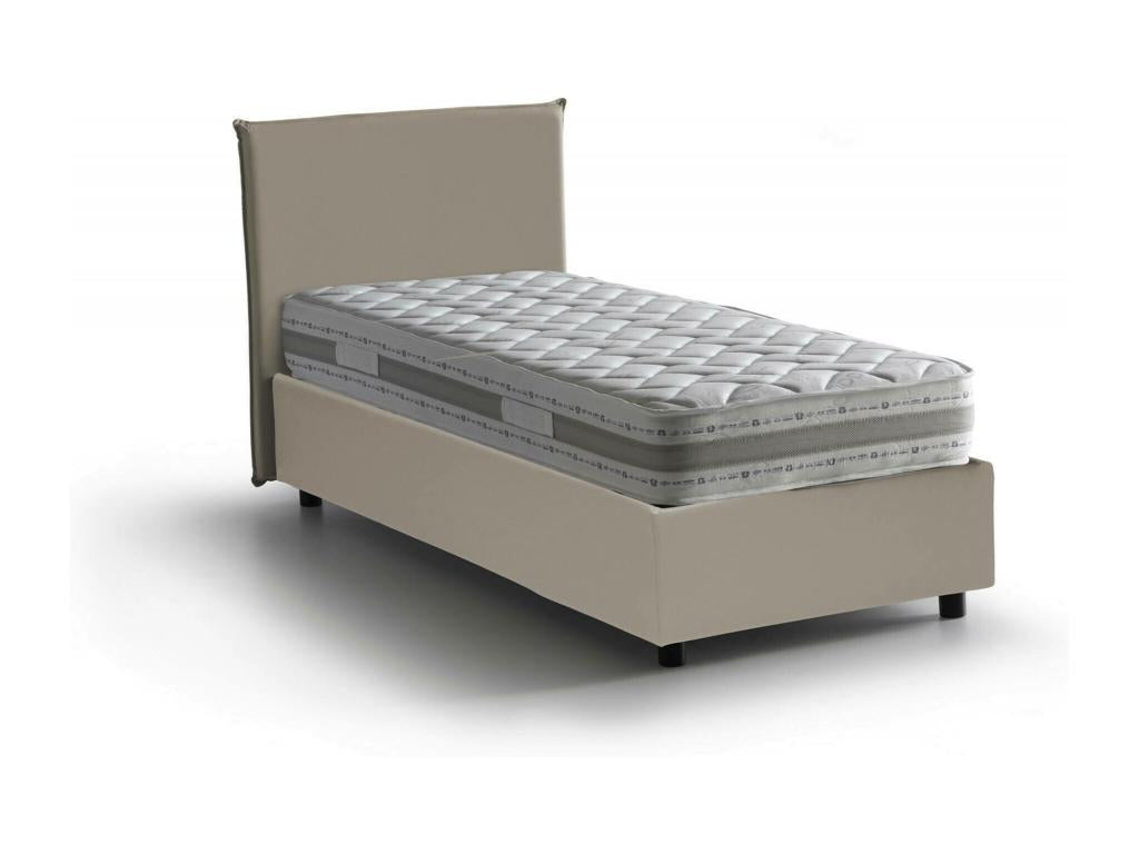 Lit simple Zensova Lit coffre avec revêtement en éco-cuir Made in Italy Ouverture latérale avec matelas 80x190 cm inclus Zensova ISFE97054