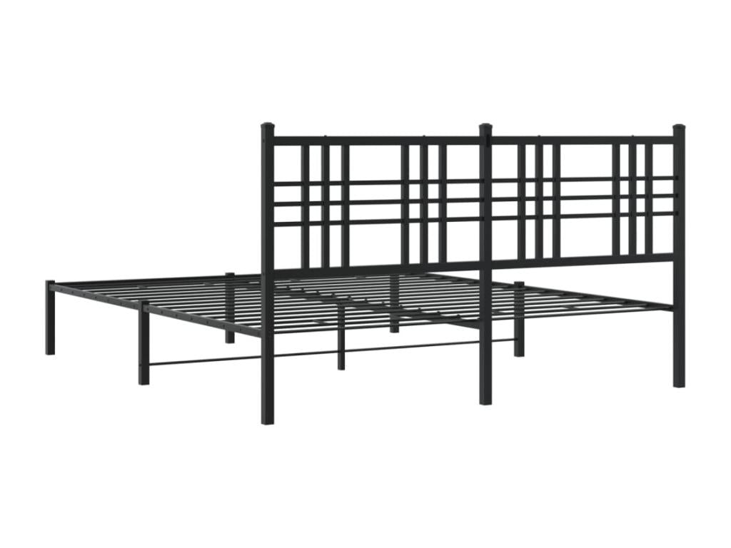 Cadre de lit métal sans matelas avec tête de lit Zensova 150x200cm VQZK80469