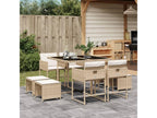Ensemble à manger de jardin et coussins 9 pièces beige Poly rotin KEQG92994