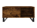 Table basse chêne fumé 80x80x36.5 cm bois d'ingénierie ZXGD65928
